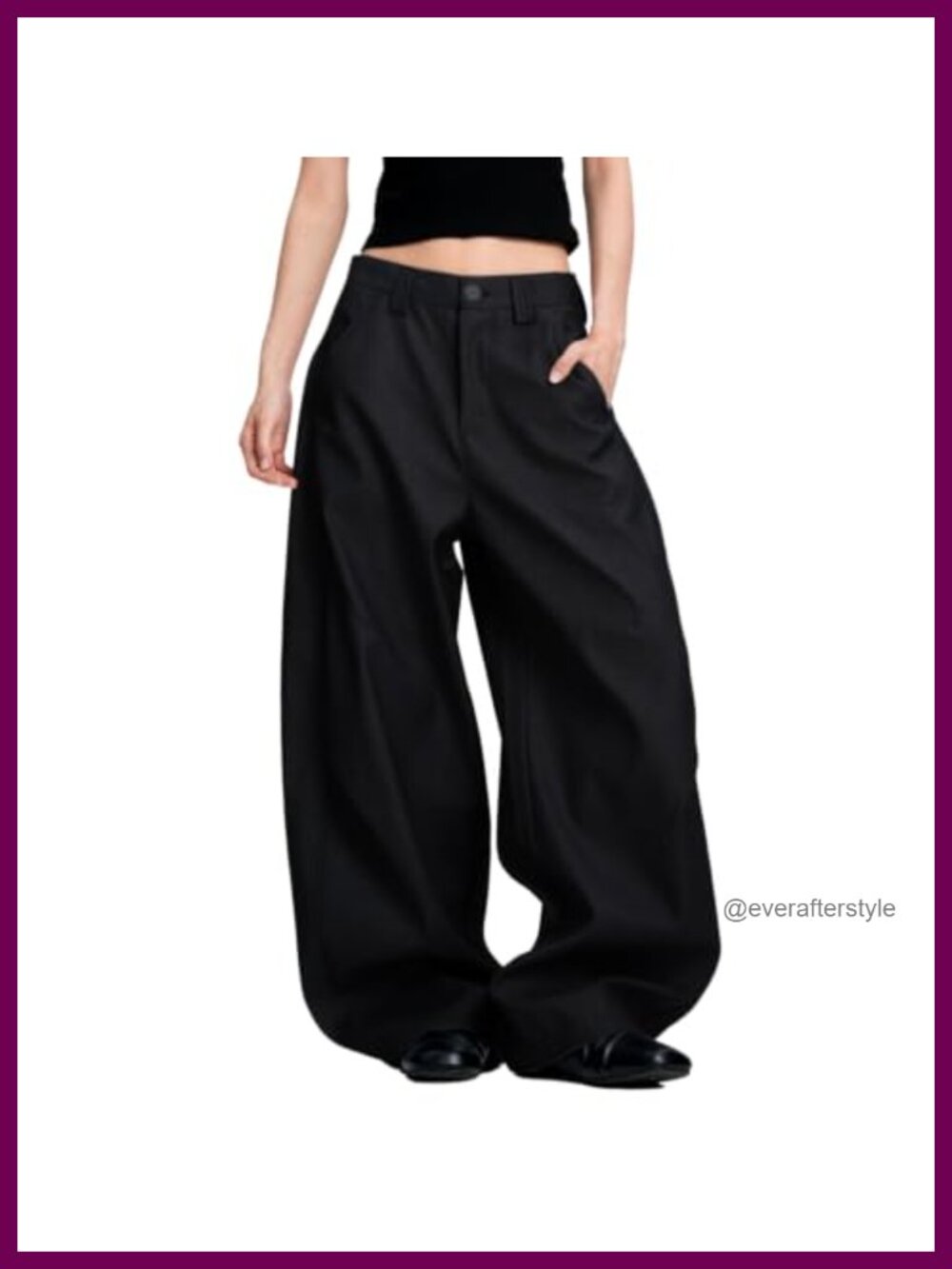 Women's Baggy Wide Leg Barrel Dress Pants Polyester Trousers